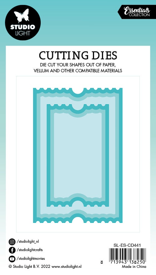 Sl Cutting Dies Ticket Nested Shape Essentials 61X92x1mm 6 Pc Nr.441