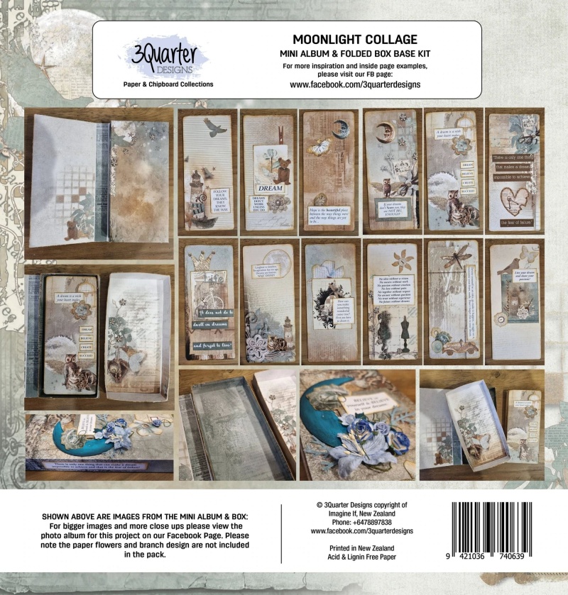 3Quarter Designs - Mini Album Base Kit - Moonlight Collage