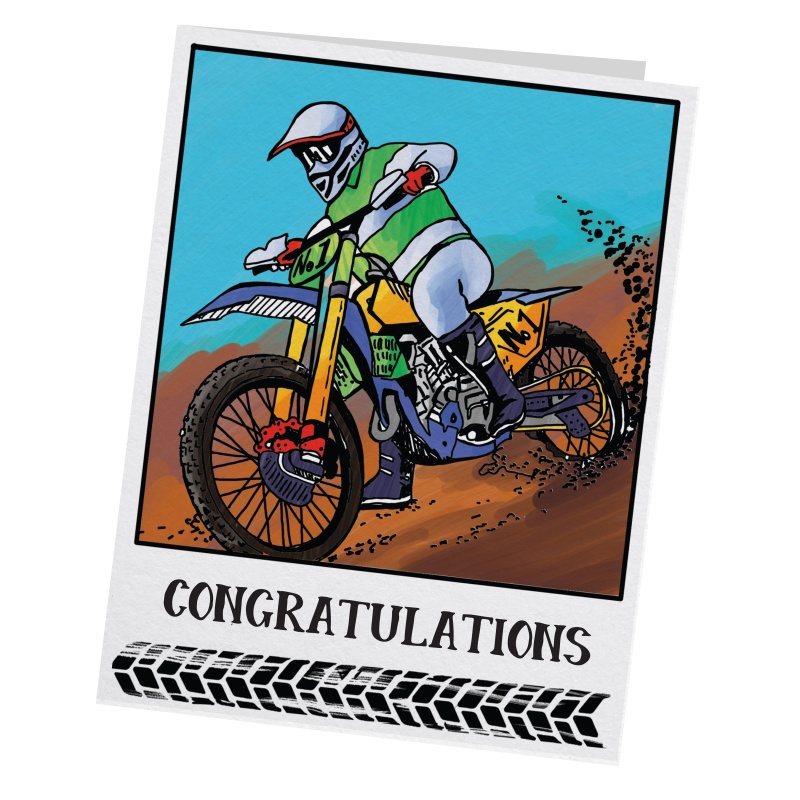Couture Creations - Framed Dirtbike Stamp & Colour Outline Stamps (3Pc)
