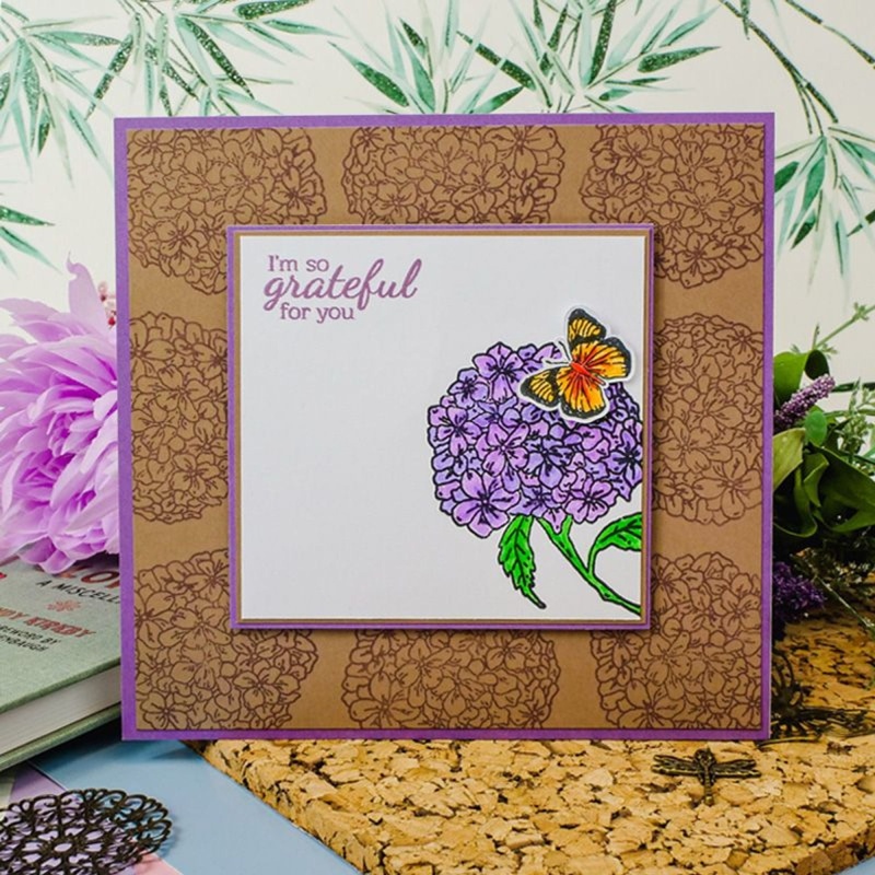 For The Love Of Stamps - Botanical Beauties - Hydrangea A6 Stamp Set