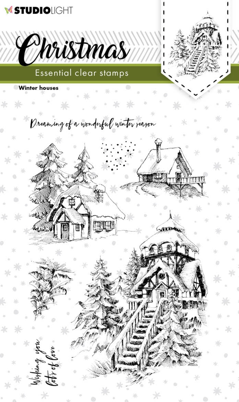 Sl Clear Stamp Christmas Winter Houses Essentials 105X148x3mm 7 Pc Nr.244