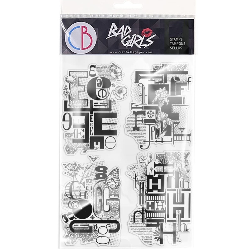 Ciao Bella Clear Stamp Set 6"X8" Design Letters Efgh