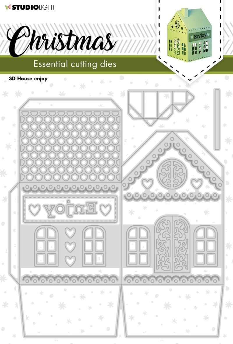 Sl Cutting Dies Christmas 3D House Enjoy Essentials 148X171x1mm 7 Pc Nr.243