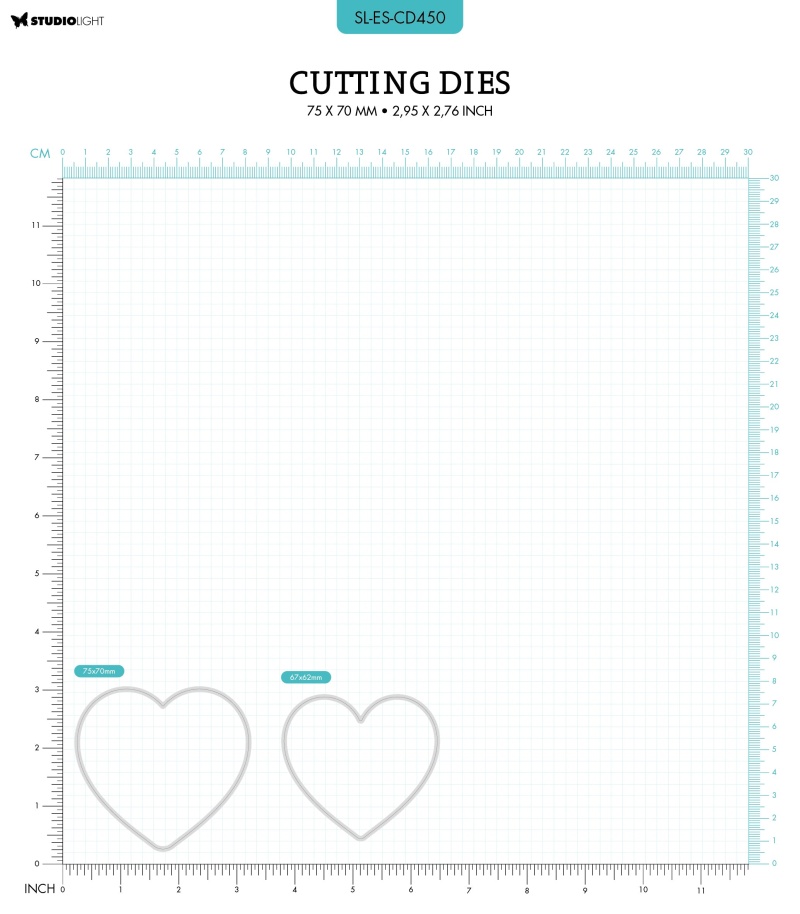 Sl Cutting Dies Heart Shape Essentials 75X70x1mm 2 Pc Nr.450