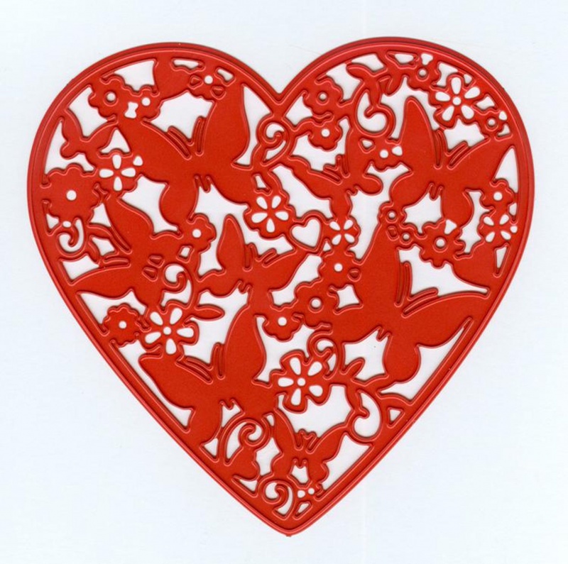 Joy! Crafts Cutting And Embossing Die - Sending Love - Heart Filled With Butterflies