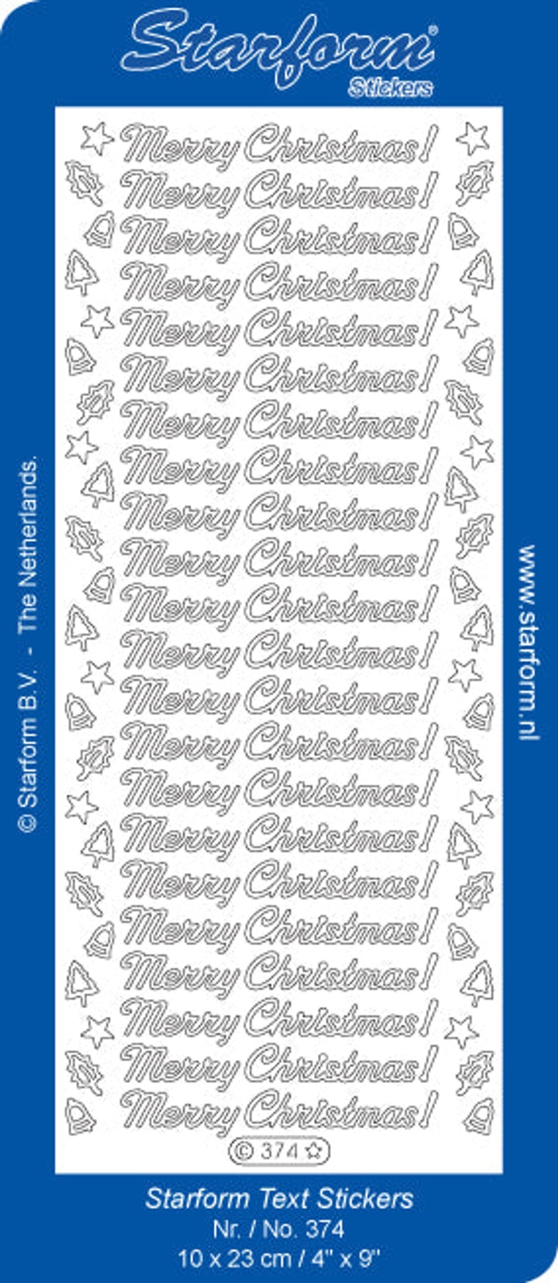 Deco Stickers - Text - Merry Christmas! Silver