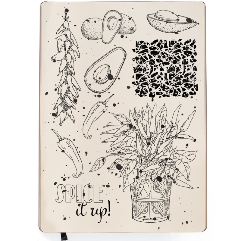Ciao Bella Clear Stamp Set 6"X8" Spice It Up!