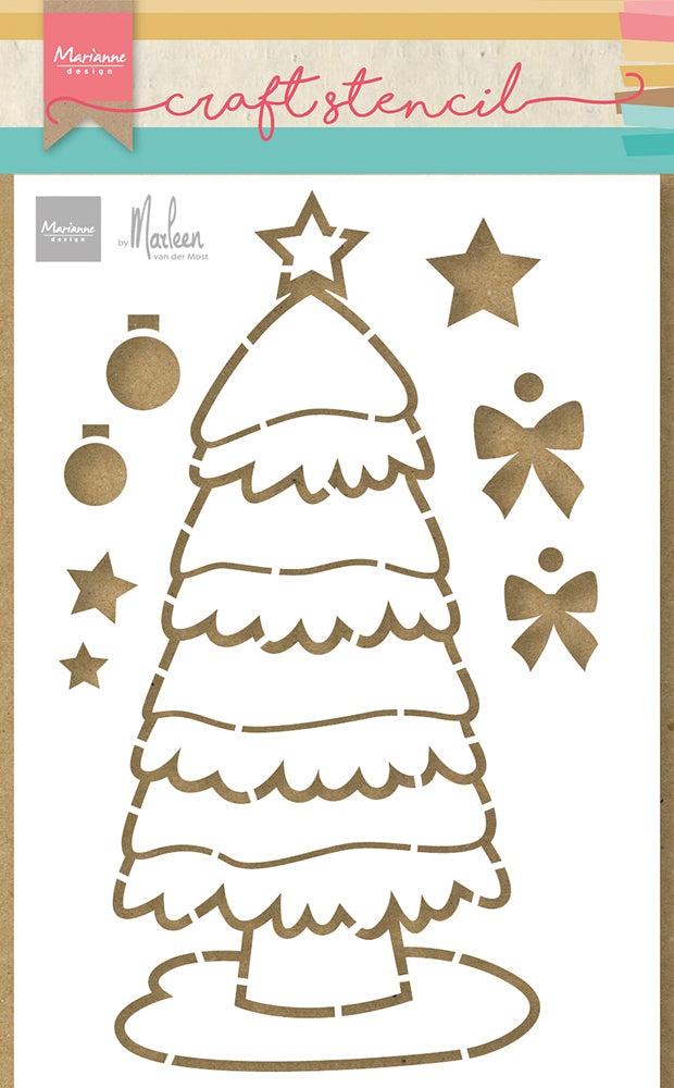 Marianne Design Craft Stencil - Christmas Tree By Marleen