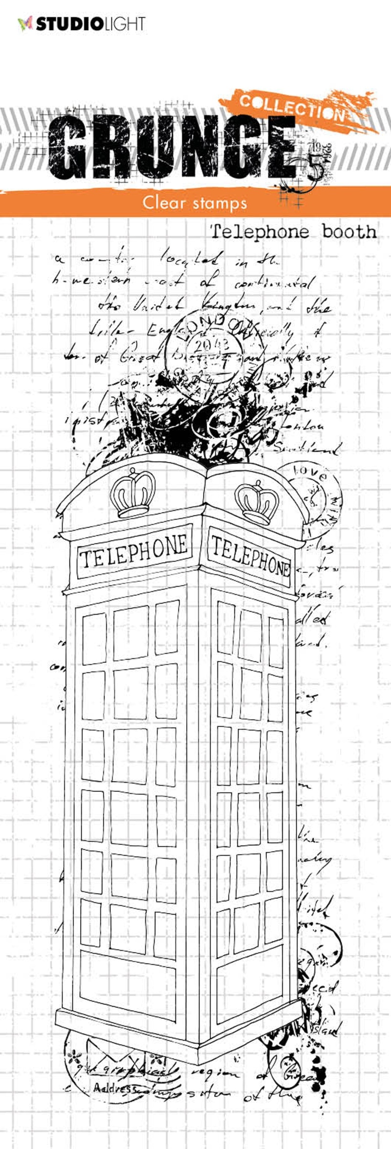 Sl Clear Stamp Telephone Booth Grunge Collection 210X74x3mm 1 Pc Nr.226