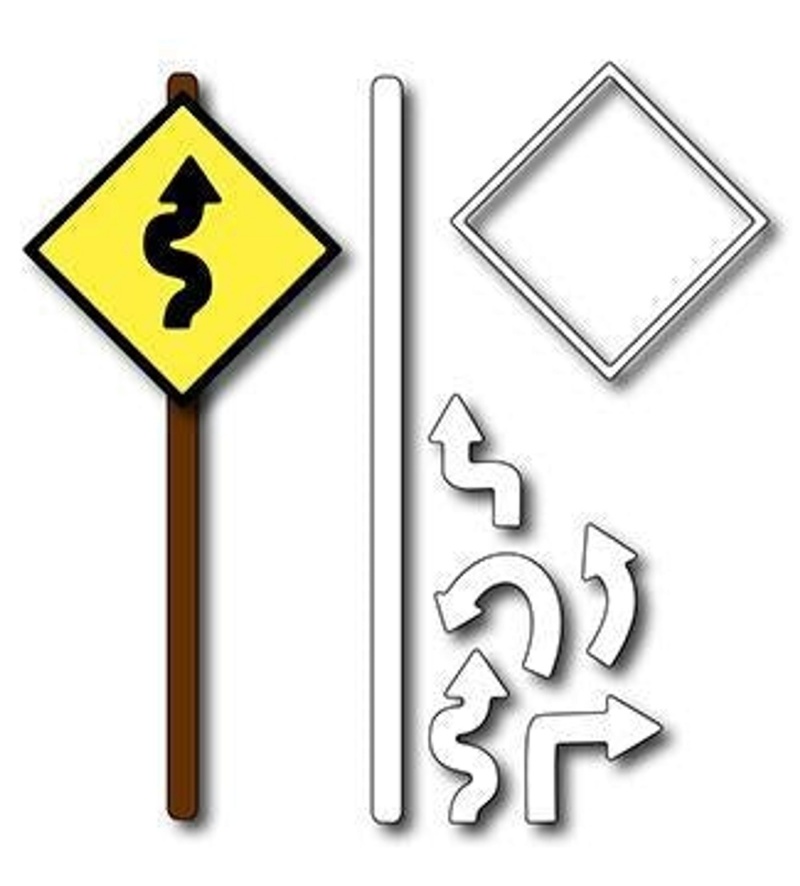 Frantic Stamper Precision Die - Road Signs (Set Of 7 Dies)