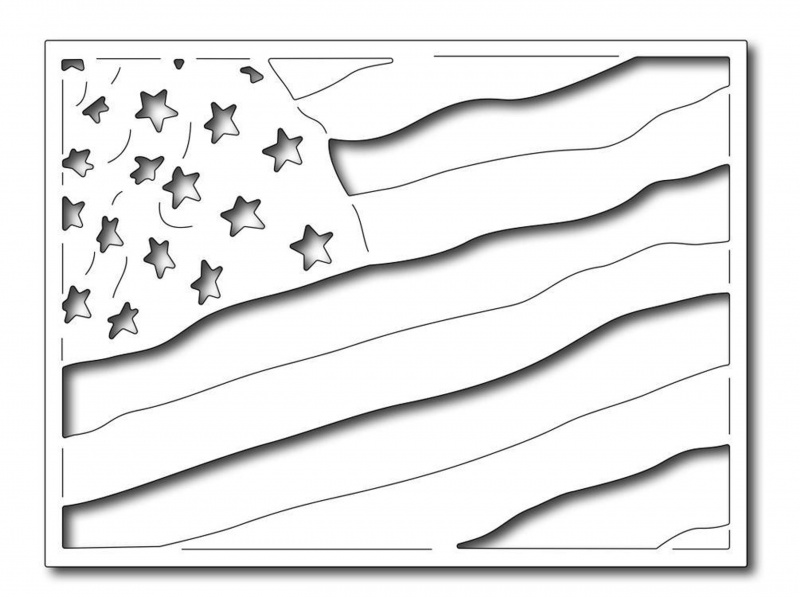 Frantic Stamper Precision Die - Waving Flag Card Panel