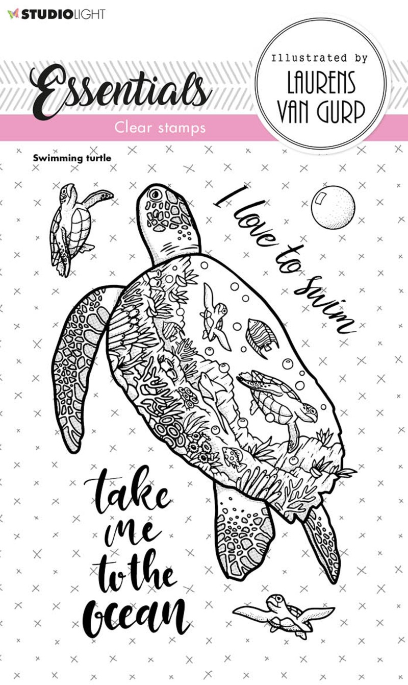 Bl Clear Stamp Swimming Turtle Essentials 105X148x3mm 6 Pc Nr.255