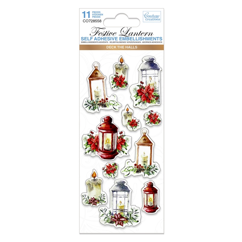 Christmas Embellishment - Festive Lantern 11Pc