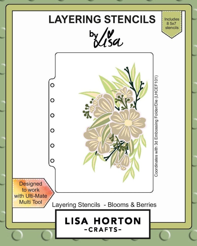 Lisa Horton 5X7 Layering Stencils - Blooms And Berries