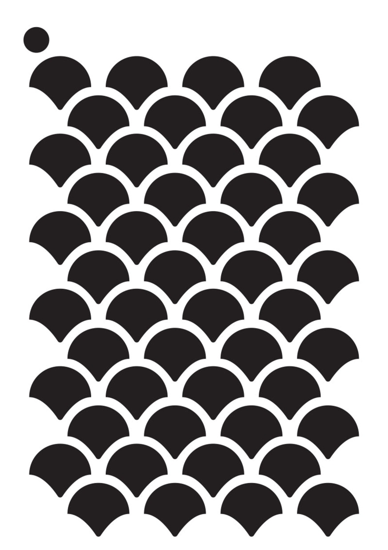 Creative Expressions Mini Stencil Fish Scales 4.0 In X 3.0 In