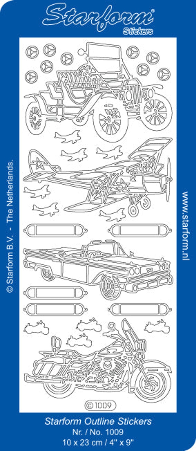 Deco Stickers - Cars, Plane & Motorcycle Silver