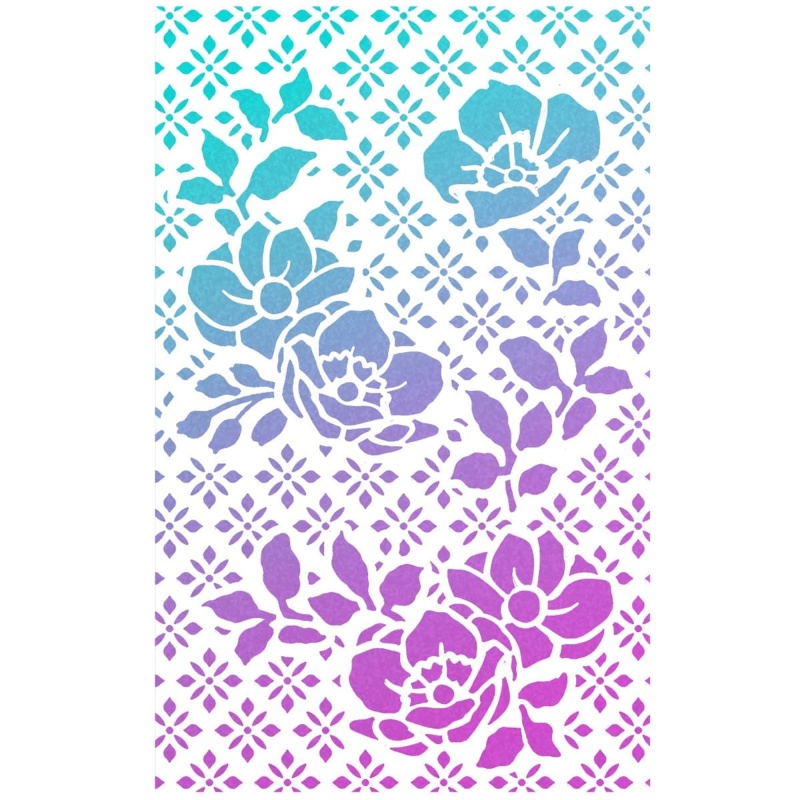 Ciao Bella Texture Stencil 5X8 Anemones
