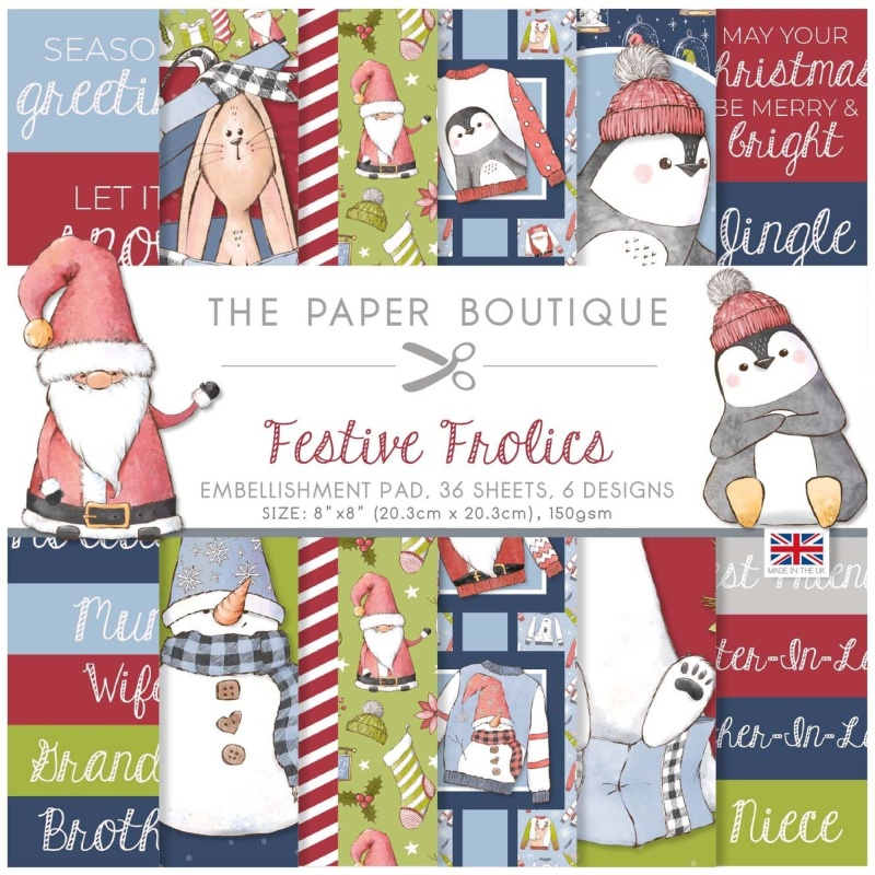 The Paper Boutique Festive Frolics 8X8 Embellishments Pad