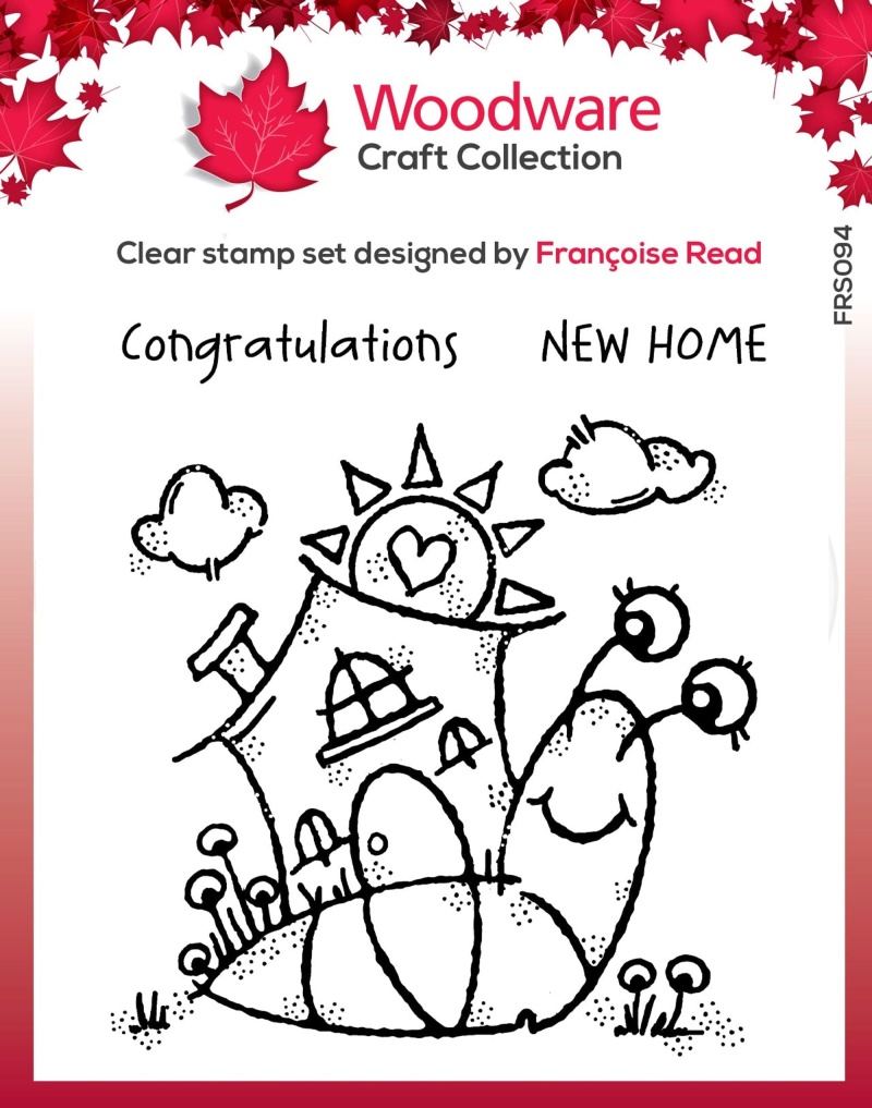 Woodware Clear Singles Happy House Snail 4 In X 4 In Stamp