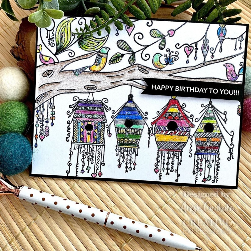 Creative Expressions Bonnita Moaby Bird Street 5.9 In X 4.4 In Clear Rubber Stamp