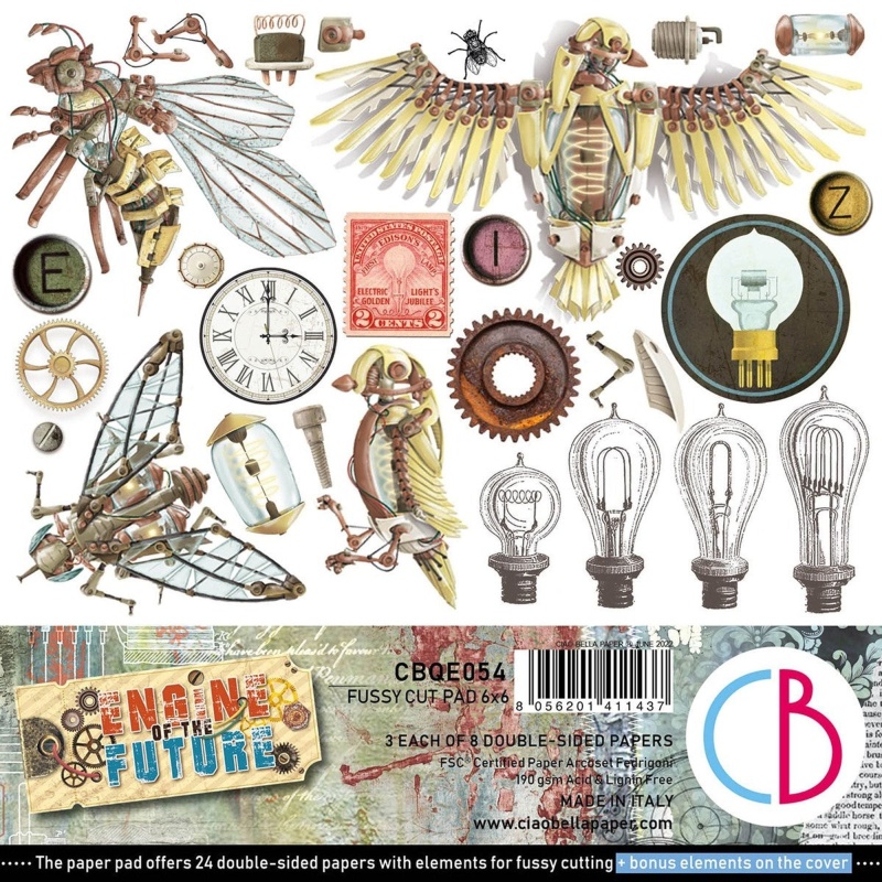 Ciao Bella Engine Of The Future Fussy Cut Pad 6X6 24/Pkg
