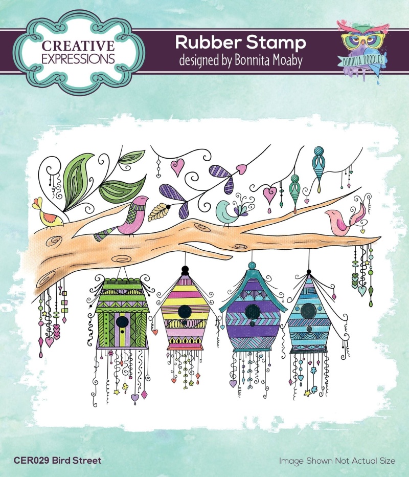 Creative Expressions Bonnita Moaby Bird Street 5.9 In X 4.4 In Clear Rubber Stamp