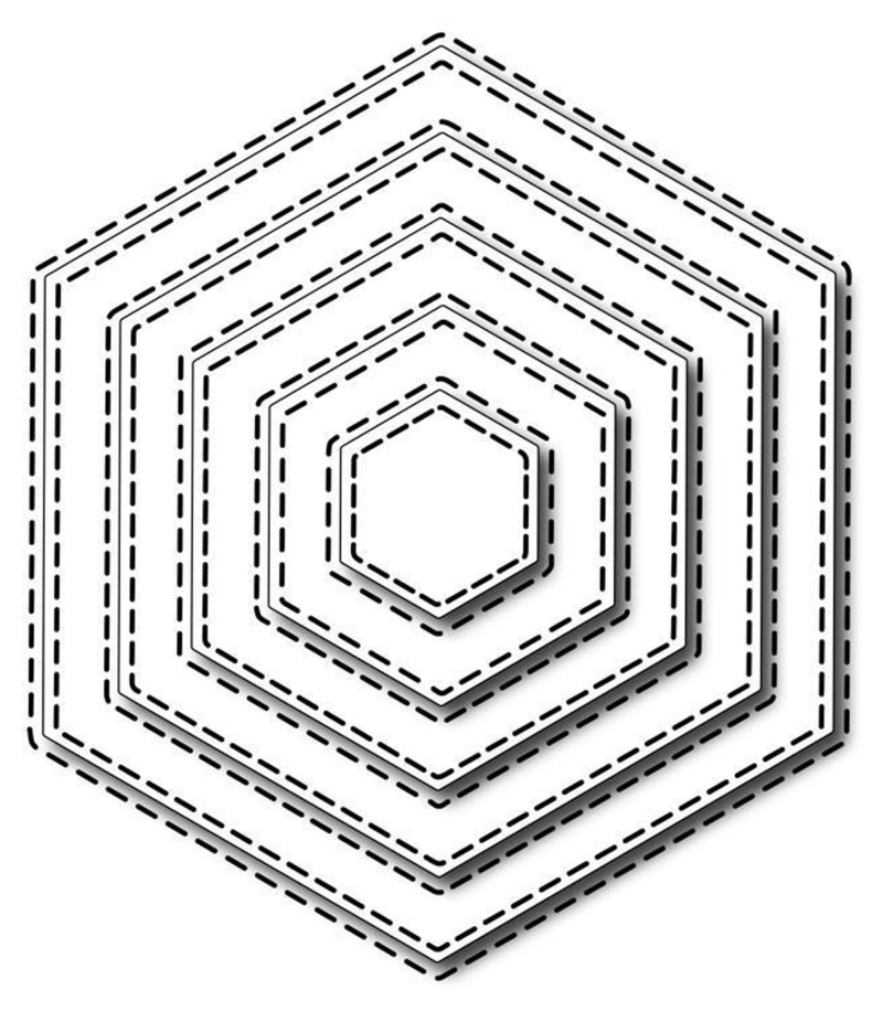 Frantic Stamper Precision Die - Stitched Hexagons