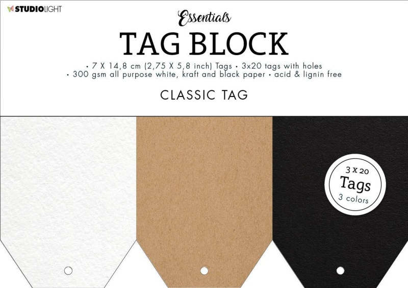 Sl Tag Block Classic Essentials 148X210x8mm 60 Tags Nr.01