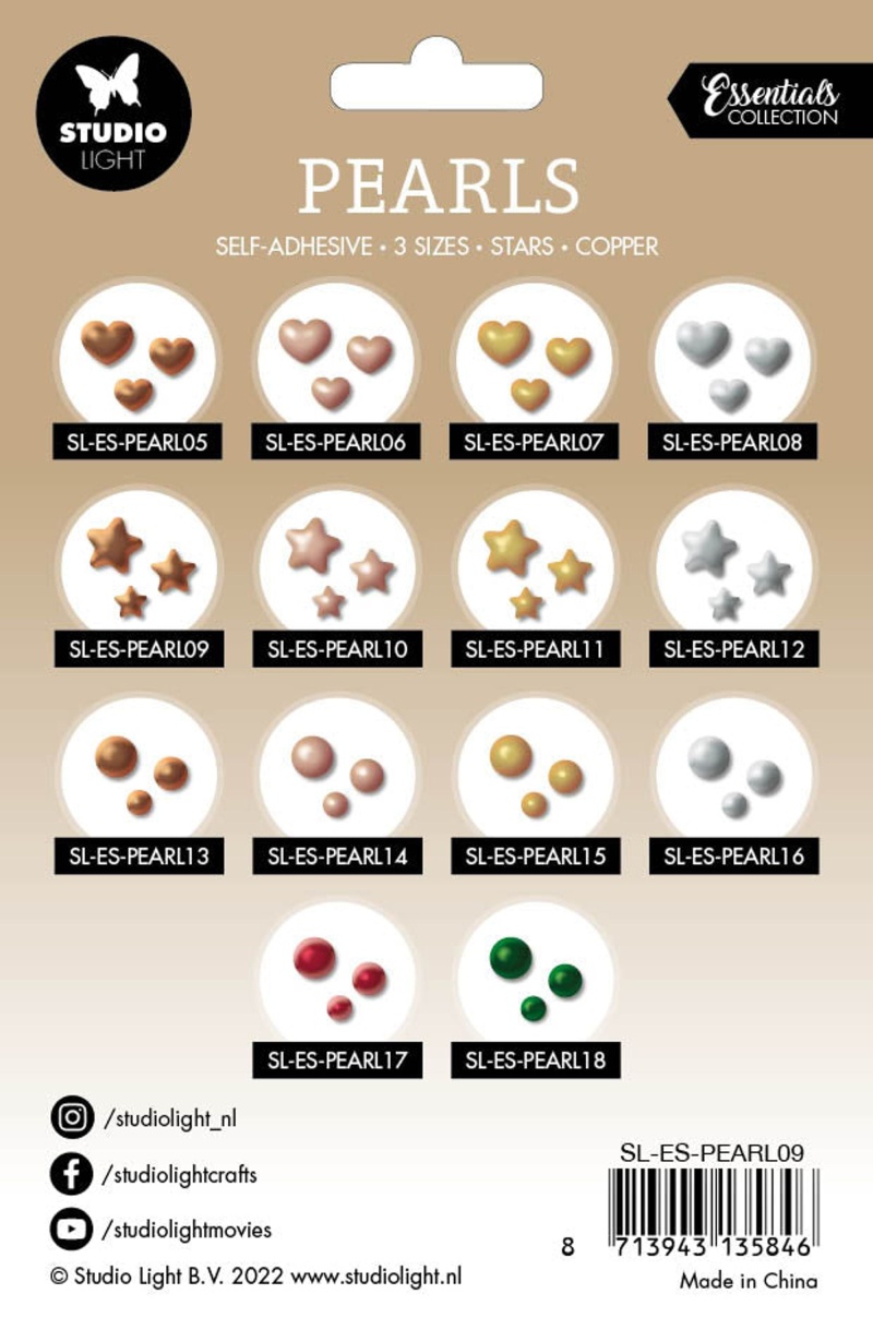 Sl Self-Adhesive Pearls Copper Stars Essentials 140X230x4mm 240 Pc Nr.09