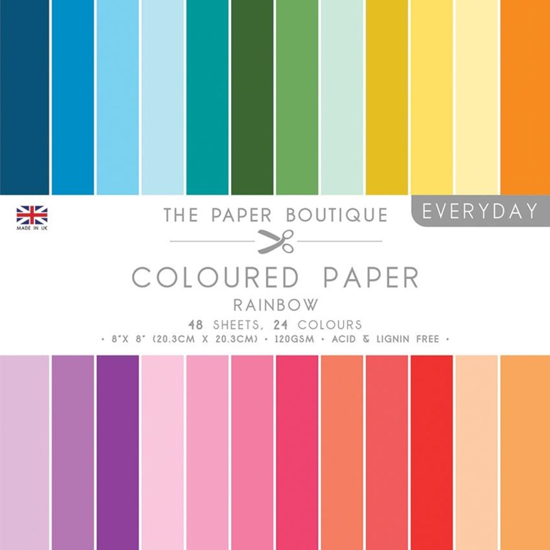 The Paper Boutique Everyday - Coloured Paper Packs - Rainbow 8 In X 8 In