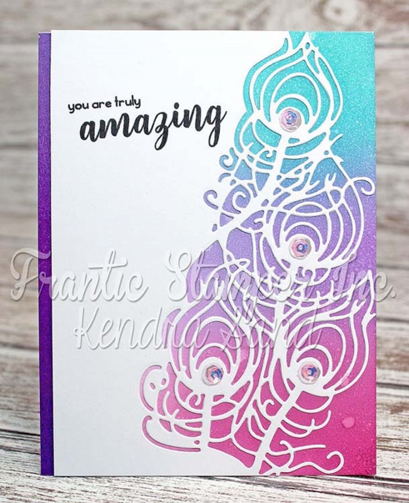 Frantic Stamper Precision Die - Peacock Feather Panel Edger