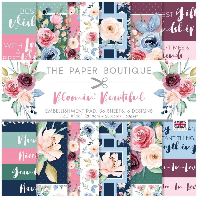 The Paper Boutique Bloomin' Beautiful 8 In X 8 In Embellishments Pad