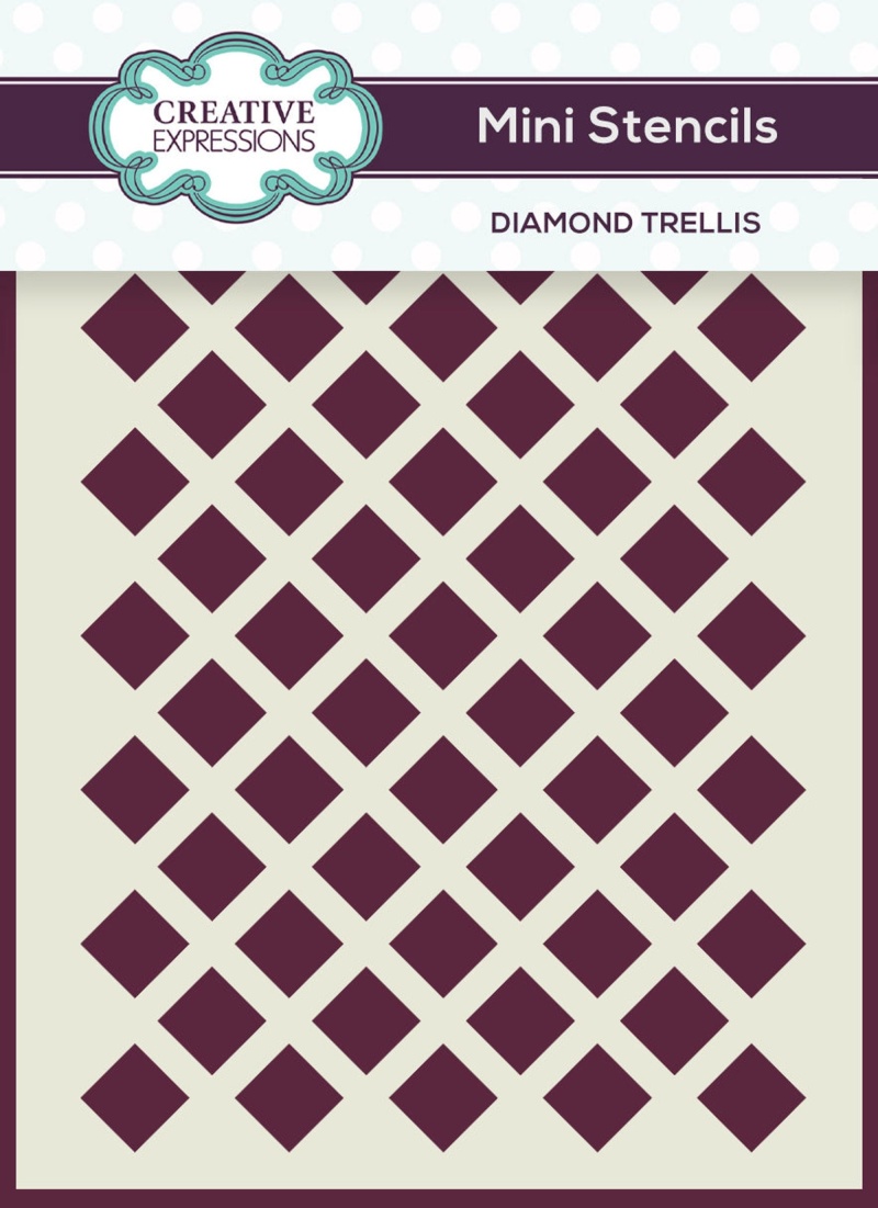 Creative Expressions Mini Stencil Diamond Trellis 4.0 In X 3.0 In