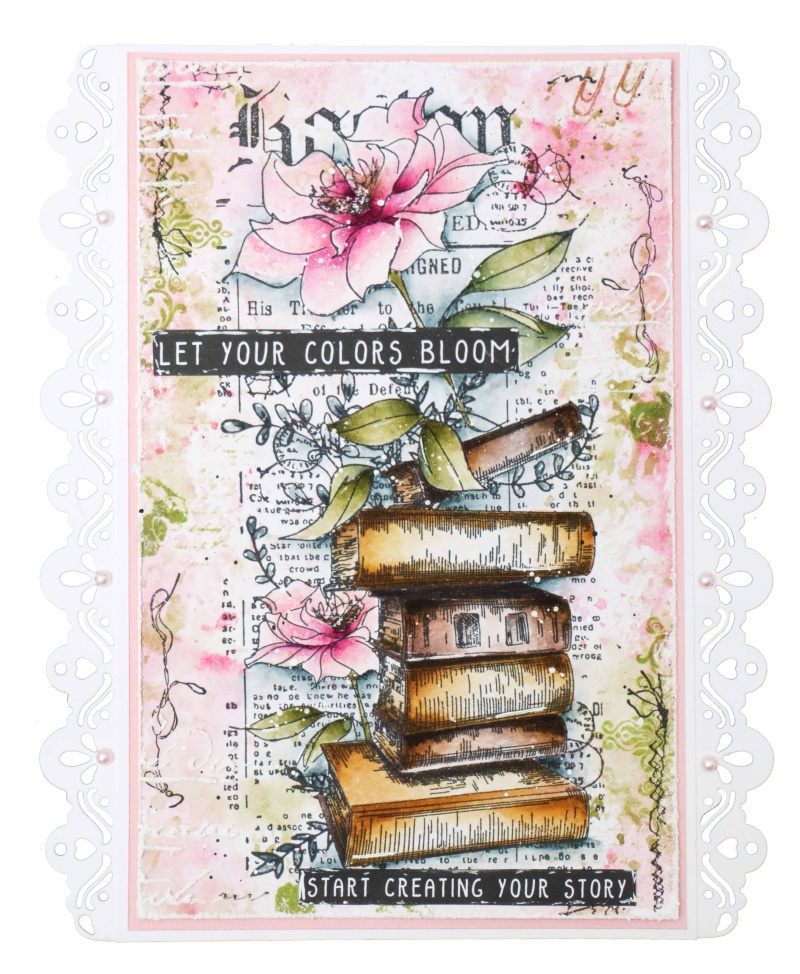 Jma Clear Stamp Books & Flowers Write Your Story 105X210x3mm 1 Pc Nr.209