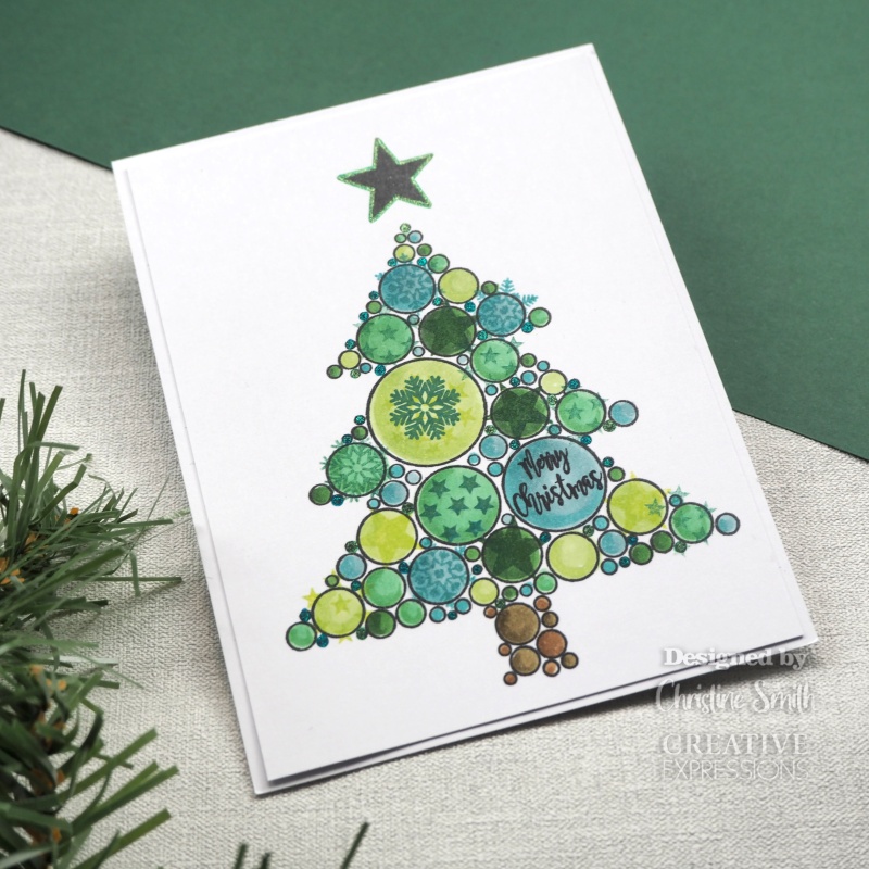 Woodware Clear Singles Big Bubble - Christmas Tree 4 In X 6 In Stamp