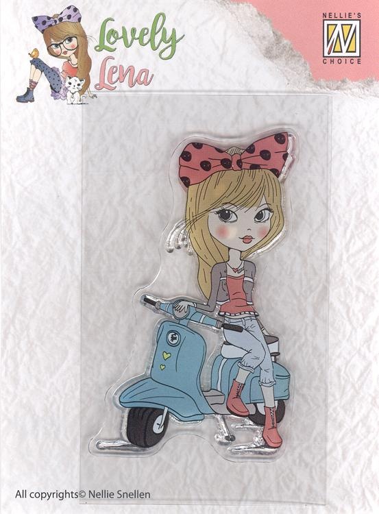 Clear Stamp Lovely Lena - Lena On A Scooter