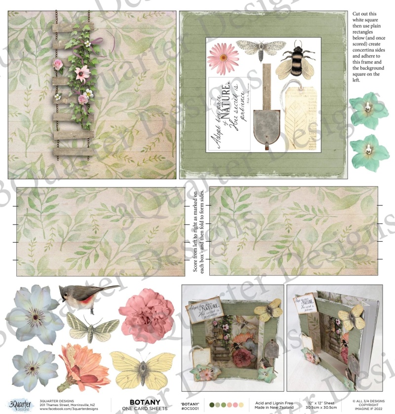 3Quarter Designs - One Card Project Sheet - Botany