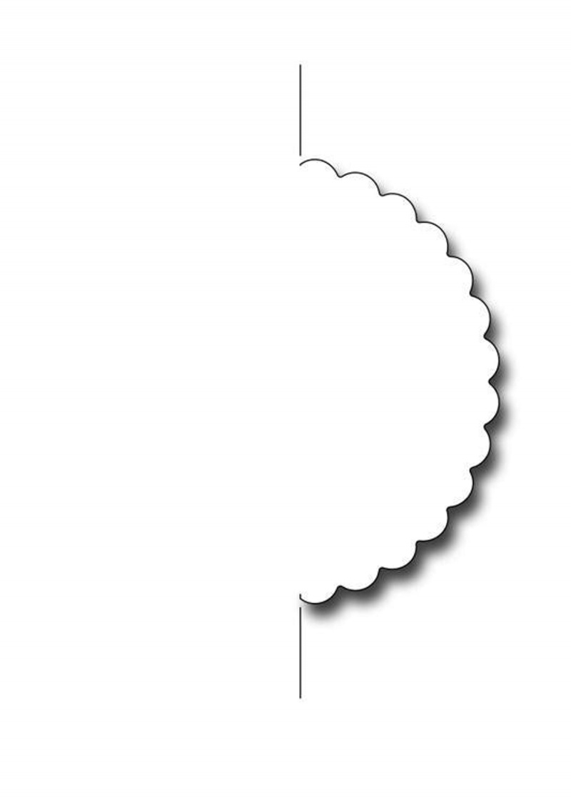 Frantic Stamper Precision Die - Flip Card Scalloped Circle