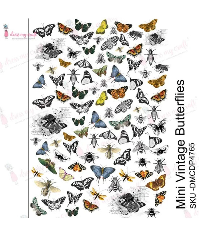 Dress My Craft Transfer Me - Mini Vintage Butterflies