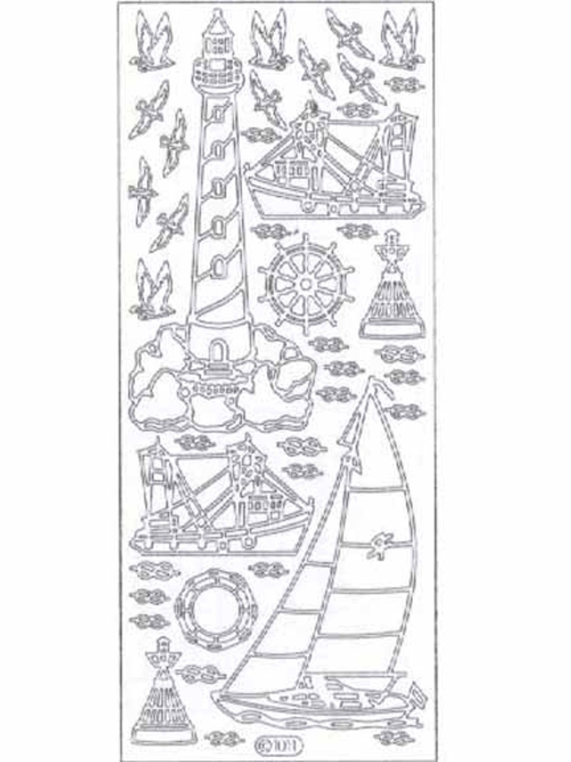 Deco Stickers - Lighthouse/Ship Silver