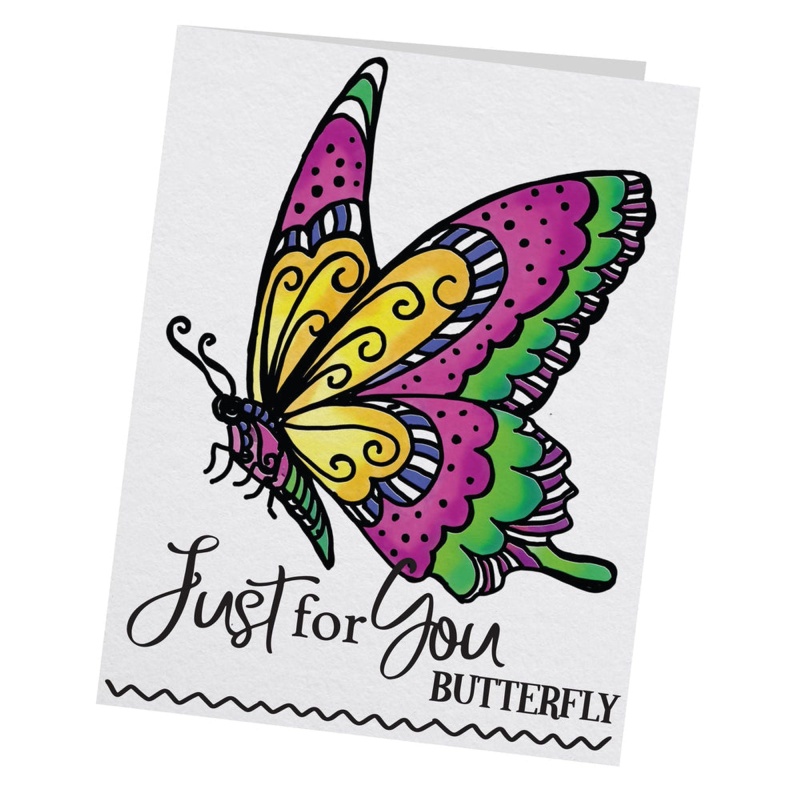Couture Creations - Just For You Butterfly Stamp & Colour Outline Stamps (9Pc)