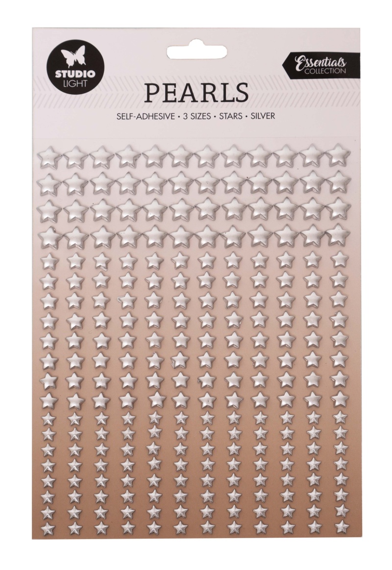 Sl Self-Adhesive Pearls Silver Stars Essentials 140X230x4mm 240 Pc Nr.12