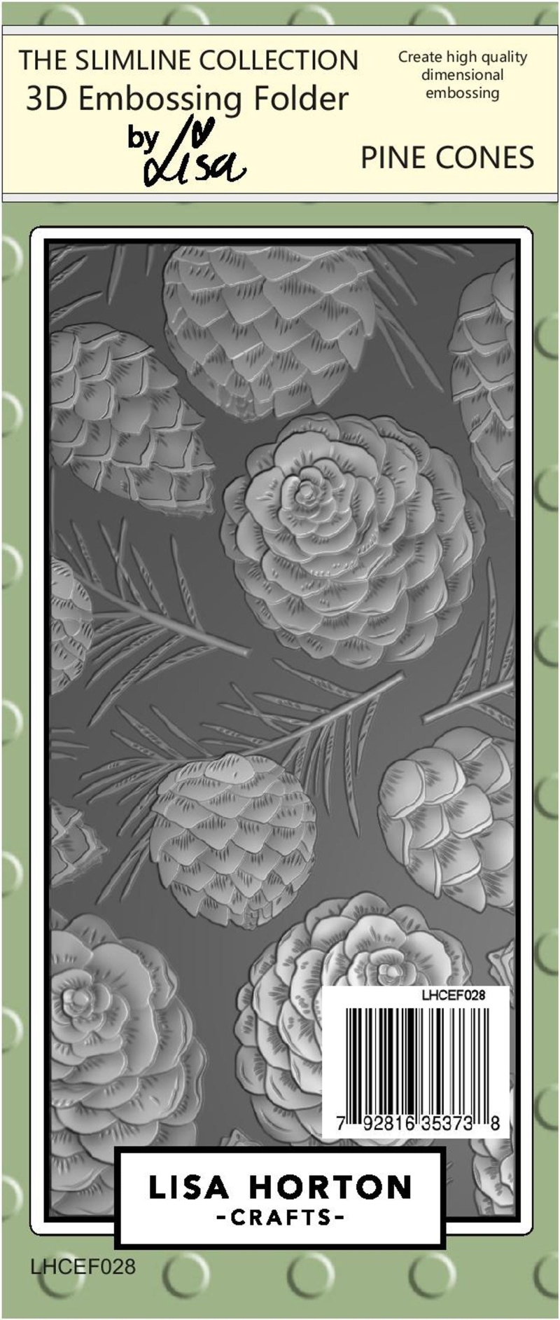 Pine Cones Slimline 3D Embossing Folder