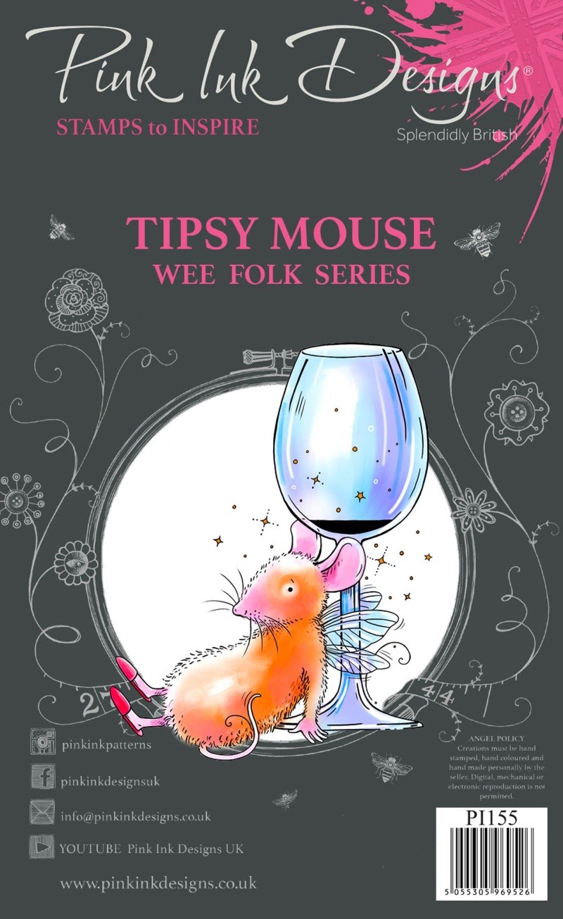 Pink Ink Designs Tipsy Mouse 3 In X 4 In Clear Stamp Set