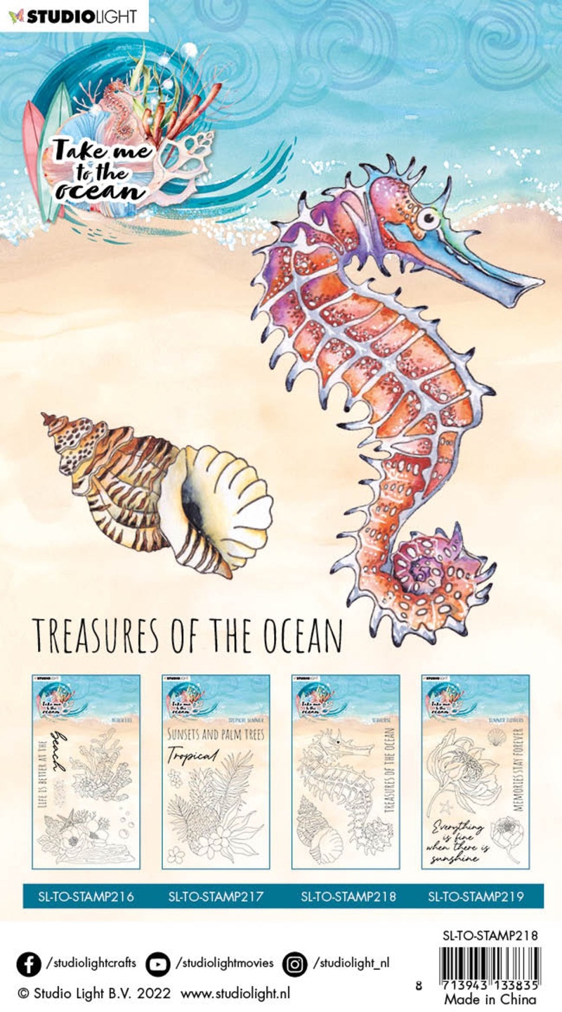 Sl Clear Stamp Seahorse Take Me To The Ocean 105X148x3mm 3 Pc Nr.218