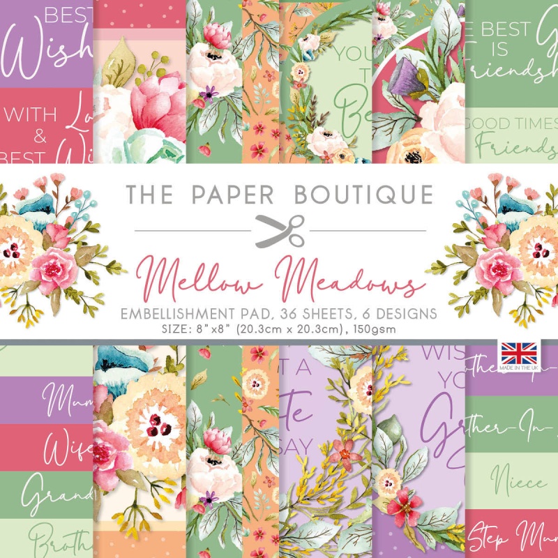 The Paper Boutique Mellow Meadows 8X8 Embellishments Pad