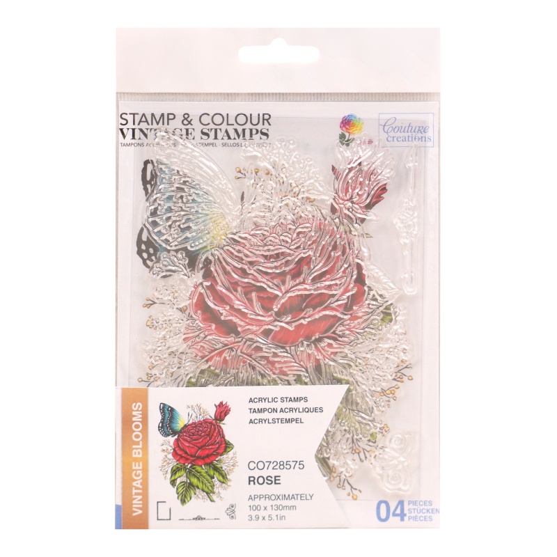 Couture Creations Rose Stamp And Colour Set (4Pc)