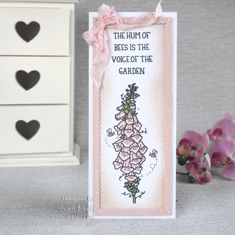 Creative Expressions Sam Poole Foxglove And Bees 6 In X 4 In Clear Stamp Set
