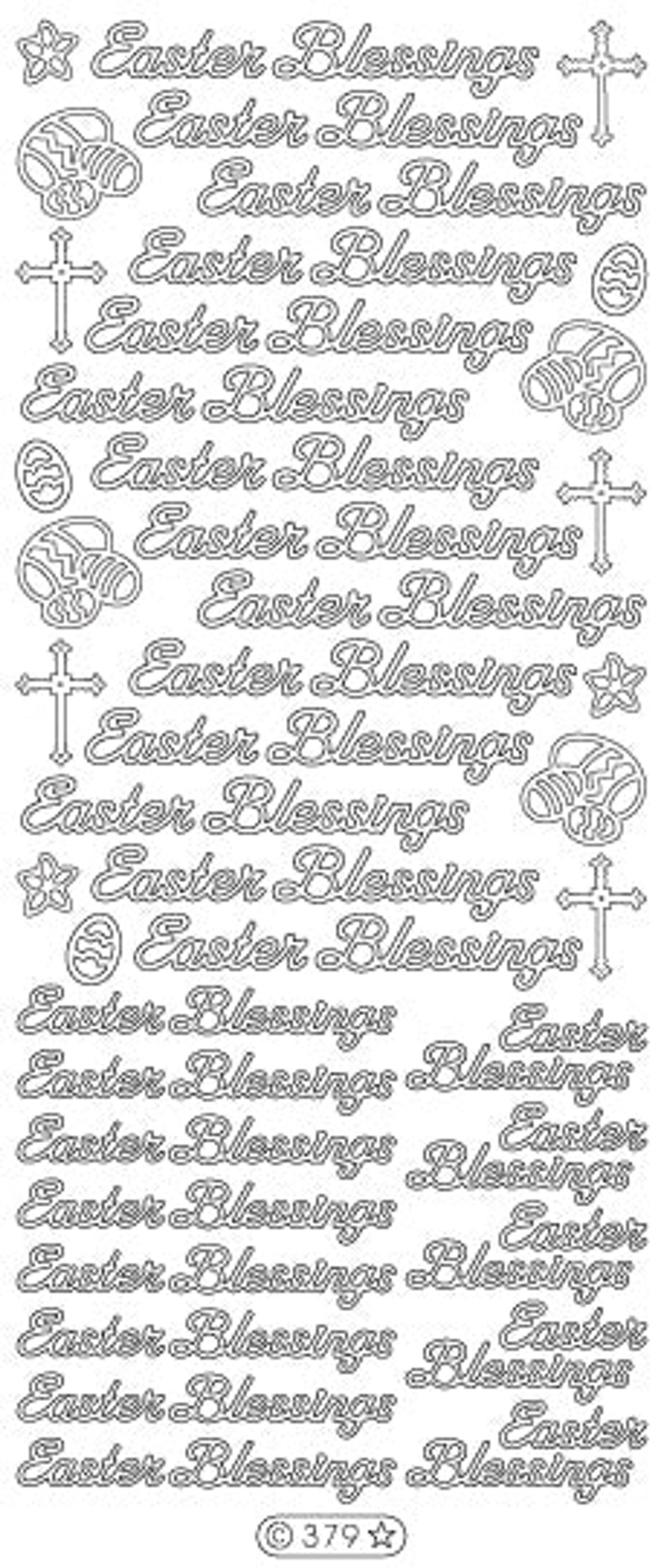Deco Stickers - Deco Stickers Easter Blessings Silver