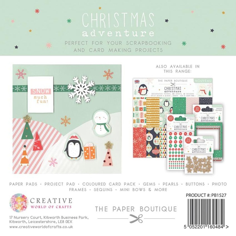 The Paper Boutique Christmas Adventure 8X8 Colour Card Pack